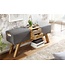 Wohnling Design Turnbock bank grijs met lades 120x56x30 cm | Gym kruk bank gemaakt van stof met opbergruimte | Kruk garderobebank kruk Springbok turnbank