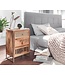 Wohnling nachtkastje mango massief hout / metaal 40x60x30 cm nachtkastje boxspring bed | Design nachtkastje met 3 lades | Nachtkastje met opbergruimte