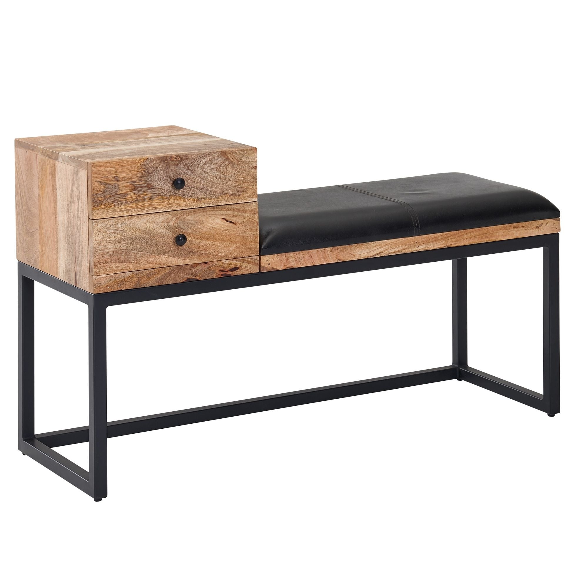 Bank geitenleer zwart 100 cm lang