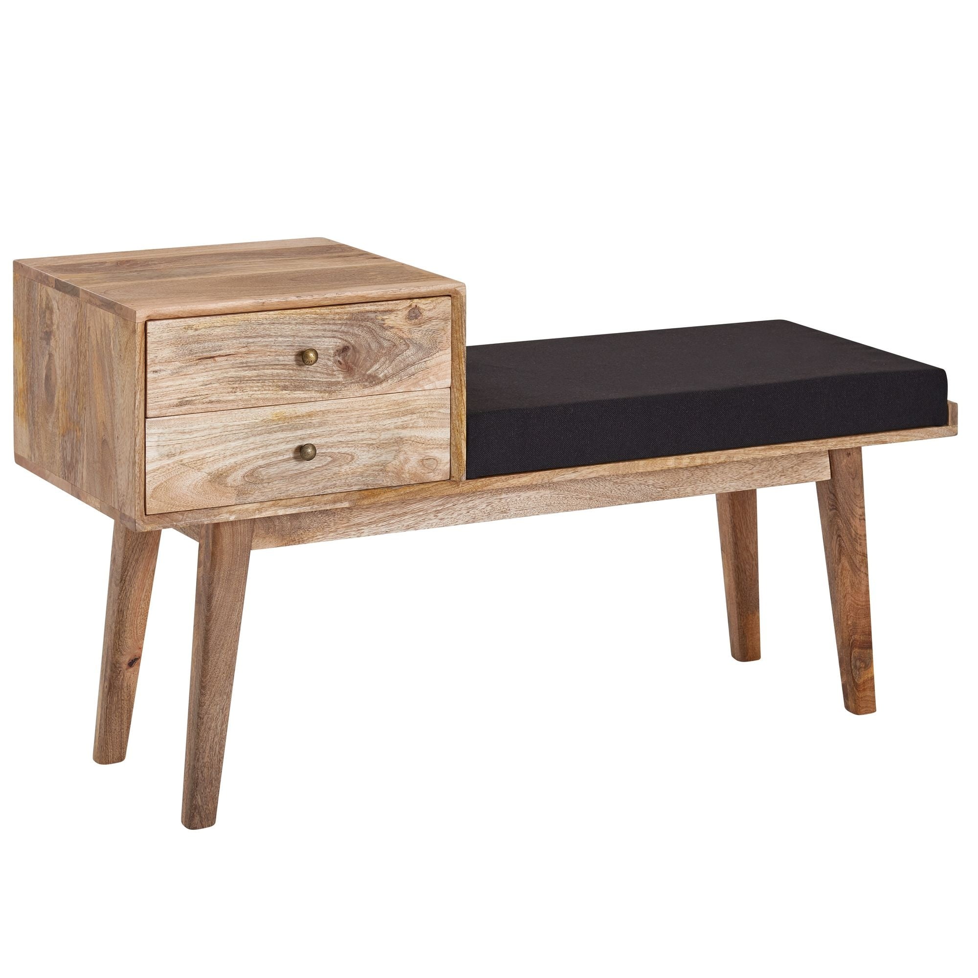 Bank stof zwart 120 cm lang
