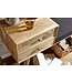 Wohnling bank stof / massief houten bank 120x65x40 cm in retro stijl | Gang gestoffeerde bank met opbergruimte | Gestoffeerde stoffen bank opberger zwart | Bankje in de gang
