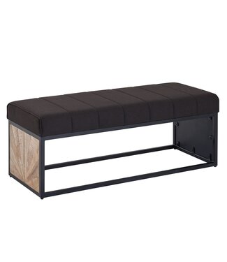 Wohnling Bank stof zwart 105 cm lang - WL6.487