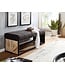 Wohnling zwart 105 x 40 x 40 cm | Gestoffeerde bank met metalen frame | Bedbank slaapkamer | Halbank garderobebank