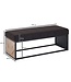 Wohnling zwart 105 x 40 x 40 cm | Gestoffeerde bank met metalen frame | Bedbank slaapkamer | Halbank garderobebank