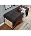 Wohnling zwart 105 x 40 x 40 cm | Gestoffeerde bank met metalen frame | Bedbank slaapkamer | Halbank garderobebank