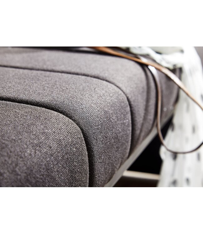Wohnling zwart 105 x 40 x 40 cm | Gestoffeerde bank met metalen frame | Bedbank slaapkamer | Halbank garderobebank