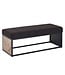 Wohnling zwart 105 x 40 x 40 cm | Gestoffeerde bank met metalen frame | Bedbank slaapkamer | Halbank garderobebank
