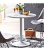 Wohnling eettafel rond 75x75x74 cm Kleine keukentafel wit hoogglans | Ronde eettafel 2 personen | Moderne ontbijttafel keuken | Kleine eettafel