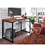 Wohnling bureau sheesham massief hout / metaal 117x59x76.5 cm computertafel | Design bureautafel klein donker | Laptop tafel studie