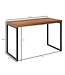 Wohnling bureau sheesham massief hout / metaal 117x59x76.5 cm computertafel | Design bureautafel klein donker | Laptop tafel studie