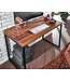 Wohnling bureau sheesham massief hout / metaal 117x59x76.5 cm computertafel | Design bureautafel klein donker | Laptop tafel studie