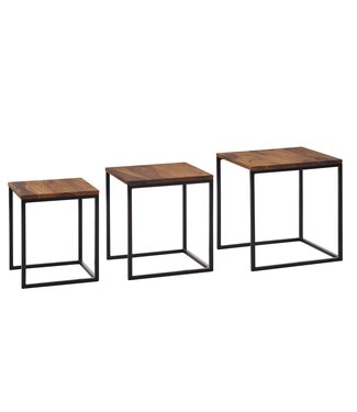 Wohnling Bijzettafelset sheeshamhout 40x42x40 cm - WL6.520