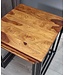 Wohnling bijzettafels set van 3 Sheesham massief hout / metalen bijzettafel vierkant modern | Design salontafel 3 delig | Woonkamertafels besparen ruimte | Houten tafel nesttafels woonkamer