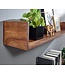 Wohnling Wandplank Sheesham Massief Hout 120x15x20 cm Hangplank Modern | Muurplank Hangende Plank | Plank voor de Wand Zwevend