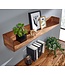 Wohnling Wandplank Sheesham Massief Hout 120x15x20 cm Hangplank Modern | Muurplank Hangende Plank | Plank voor de Wand Zwevend