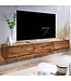 Wohnling lowboard hangend massief sheeshamhout 160x25x35 cm tv-meubel bruin | Design TV meubel met opbergruimte | TV kastwand modern | Tv-dressoir Tv-dressoir om op te hangen