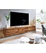 Wohnling lowboard hangend massief sheeshamhout 160x25x35 cm tv-meubel bruin | Design TV meubel met opbergruimte | TV kastwand modern | Tv-dressoir Tv-dressoir om op te hangen