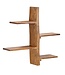 Wohnling Wandplank 58x60x15 cm Sheesham Massief Hout Boomvorm Hangplank Modern | Muurplank Hangende Plank | Plank voor de Wand Zwevend
