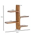 Wohnling Wandplank 58x60x15 cm Sheesham Massief Hout Boomvorm Hangplank Modern | Muurplank Hangende Plank | Plank voor de Wand Zwevend