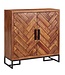 Wohnling schoenenkast massief sheesham hout 100x105x10 cm schoenenrek gesloten | Design schoenenkast met plank | Schoenenopbergruimte ladekast voor schoenen hoog
