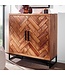 Wohnling schoenenkast massief sheesham hout 100x105x10 cm schoenenrek gesloten | Design schoenenkast met plank | Schoenenopbergruimte ladekast voor schoenen hoog
