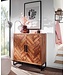 Wohnling schoenenkast massief sheesham hout 100x105x10 cm schoenenrek gesloten | Design schoenenkast met plank | Schoenenopbergruimte ladekast voor schoenen hoog