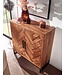 Wohnling schoenenkast massief sheesham hout 100x105x10 cm schoenenrek gesloten | Design schoenenkast met plank | Schoenenopbergruimte ladekast voor schoenen hoog