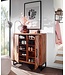 Wohnling schoenenkast massief sheesham hout 100x105x10 cm schoenenrek gesloten | Design schoenenkast met plank | Schoenenopbergruimte ladekast voor schoenen hoog