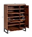 Wohnling schoenenkast massief sheeshamhout 88x120x40 cm schoenenrek gesloten | Design schoenenkast met plank | Schoenenopbergruimte ladekast voor schoenen hoog