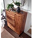 Wohnling schoenenkast massief sheeshamhout 88x120x40 cm schoenenrek gesloten | Design schoenenkast met plank | Schoenenopbergruimte ladekast voor schoenen hoog