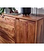 Wohnling schoenenkast massief sheeshamhout 88x120x40 cm schoenenrek gesloten | Design schoenenkast met plank | Schoenenopbergruimte ladekast voor schoenen hoog