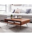 Wohnling Koffietafel Massief Sheesham-Hout en Metaal 90x55x30 cm Salontafel Bruin | Tafel Woonkamer Rechthoekig Moderne met Opbergruimte | Kleine Bijzettafel Woonkamertafel