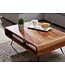 Wohnling Koffietafel Massief Sheesham-Hout en Metaal 90x55x30 cm Salontafel Bruin | Tafel Woonkamer Rechthoekig Moderne met Opbergruimte | Kleine Bijzettafel Woonkamertafel