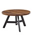 Wohnling salontafel 60x60x35 cm massief sheeshamhout / metalen salontafel rond | Design salontafel salontafel massief | Kleine tafel bijzettafel woonkamer modern