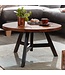 Wohnling salontafel 60x60x35 cm massief sheeshamhout / metalen salontafel rond | Design salontafel salontafel massief | Kleine tafel bijzettafel woonkamer modern