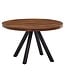 Wohnling salontafel 60x60x35 cm massief sheeshamhout / metalen salontafel rond | Design salontafel salontafel massief | Kleine tafel bijzettafel woonkamer modern