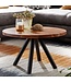 Wohnling salontafel 60x60x35 cm massief sheeshamhout / metalen salontafel rond | Design salontafel salontafel massief | Kleine tafel bijzettafel woonkamer modern
