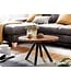 Wohnling salontafel 60x60x35 cm massief sheeshamhout / metalen salontafel rond | Design salontafel salontafel massief | Kleine tafel bijzettafel woonkamer modern