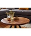Wohnling salontafel 60x60x35 cm massief sheeshamhout / metalen salontafel rond | Design salontafel salontafel massief | Kleine tafel bijzettafel woonkamer modern