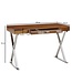 Wohnling bureau 120x55x78 cm massief sheeshamhout / metaal chroom | Design bureautafel met lades | Thuiskantoor laptop tafel computertafel met opbergruimte