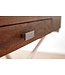 Wohnling bureau 120x55x78 cm massief sheeshamhout / metaal chroom | Design bureautafel met lades | Thuiskantoor laptop tafel computertafel met opbergruimte