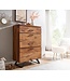 Wohnling ladekast 80x120x41,5 cm massief sheeshamhout / metalen hal ladekast | Dressoir Highboard met boomrand | Dressoirkast hout modern | Staande kast dressoir commode