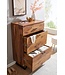 Wohnling ladekast 80x120x41,5 cm massief sheeshamhout / metalen hal ladekast | Dressoir Highboard met boomrand | Dressoirkast hout modern | Staande kast dressoir commode