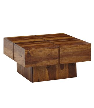 Wohnling Salontafel sheeshamhout 58 cm vierkant - WL6.549