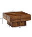 Wohnling salontafel 57,5x57,5x30 cm massief sheeshamhouten salontafel vierkant | Design salontafel salontafel massief | Kleine tafel woonkamer modern
