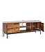 Wohnling lowboard massief sheeshamhout 147x51x38 cm TV-dressoir met twee deuren | Design TV meubel hoog | TV meubel TV meubel modern | TV dressoir woonkamer