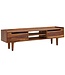 Wohnling HiFi Lowboard Massief Sheesham-Hout TV-Dressoir 145x43x35 cm met Twee Deuren | TV-Meubel Hoog | TV-Tafel TV-Bord Woonkamer Modern