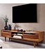 Wohnling HiFi Lowboard Massief Sheesham-Hout TV-Dressoir 145x43x35 cm met Twee Deuren | TV-Meubel Hoog | TV-Tafel TV-Bord Woonkamer Modern