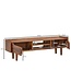 Wohnling HiFi Lowboard Massief Sheesham-Hout TV-Dressoir 145x43x35 cm met Twee Deuren | TV-Meubel Hoog | TV-Tafel TV-Bord Woonkamer Modern