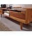 Wohnling HiFi Lowboard Massief Sheesham-Hout TV-Dressoir 145x43x35 cm met Twee Deuren | TV-Meubel Hoog | TV-Tafel TV-Bord Woonkamer Modern